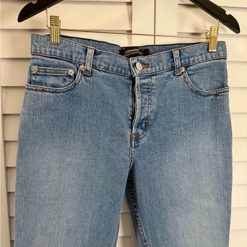 London Jean Premium Denim Wide Leg Boot Cut Women’s Button Up Fly Jeans Size 10